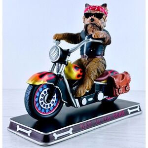 Bad to the Bone Dog Biker Motorcycle Figurine "Bad to the Bone" Statue